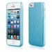 TPULOSANGIP5BLEU - Coque souple avec dos aspect cuir bleu pour iPhone 5s
