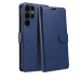 WALLET-S23ULTRABLEU - Etui Galaxy-S23 ULTRA logements carte fonction stand coloris bleu