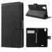 WALLETRAINBOWLITENOIR - Etui portefeuille noir pour Wiko Rainbow Lite rabat latéral articulé fonction stand