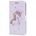 WALLICO-A52017BLANC - Housse Etui Galaxy A5-2017 Licorne avec strass et paillettes coloris blanc