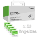 BELKIN-50LINGETTES - 50 x lingettes désinfectantes pour smartphone tablette Belkin Cleaning Wipes