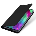 DUX-FOLIOA10NOIR - Etui Galaxy A10 noir fin avec rabat latéral aimant invisible et coque souple