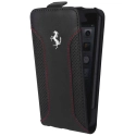 FEF12FLP5BL - Etui coque Ferrari en cuir noir perforé iPhone 5s et iPhone SE 