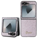 GUHCZF6HGGSHP - Coque 2 parties GUESS pour Galaxy Z Flip 6 coloris rose à paillettes