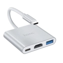 HOCO-HUBHB14 - Hoco HUB Adaptateur Type-C vers 3 prises  HDMI + USB-C + USB 2.0