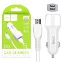 HOCO-Z23MICRO - Chargeur voiture 12W micro-USB de Hoco câble détachable