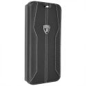 LAMBORG-FOLIOIP11NOIR - Etui folio Lamborghini série Huracan iPhone 11 en cuir noir