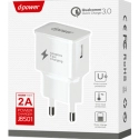 LTP-J8501-QC30BLANC - D-Power Chargeur secteur USB Quick-Charge 3.0 Qualcomm 2A coloris blanc