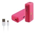 MUCHP0050FUSHIA - Batterie Muvit PowerBank 2600 mAh coloris fushia avec câble micro USB