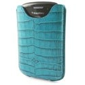 MUHCEVFCROCOTUR - Etui cuir croco turquoise vertical Fourreau Blackberry 8520 Curve 3G  9700