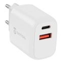 TACTICAL-DUAL20WBLANC - Chargeur Tactical 20W 2 x USB / USB-C norme Power-Delivery coloris blanc