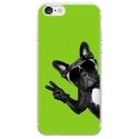 TPU0IPHONE7CHIENVVERT - Coque souple pour Apple iPhone 7 avec impression Motifs chien à lunettes sur fond vert