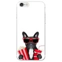 TPU0IPHONE7DOGCINEMA - Coque souple pour Apple iPhone 7 avec impression Motifs bulldog cinema blanc