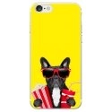 TPU0IPHONE7DOGCINEMAJAUNE - Coque souple pour Apple iPhone 7 avec impression Motifs bulldog cinema