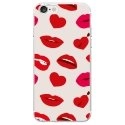 TPU0IPHONE7LIPS - Coque souple pour Apple iPhone 7 avec impression Motifs lèvres et coeurs rouges