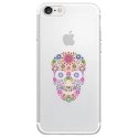 TPU0IPHONE7SKULLFLEUR - Coque souple pour Apple iPhone 7 avec impression Motifs crâne en fleurs