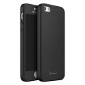 WAVE-COV360IP5SNOIR - Coque iPhone SE et 5s Noire intégrale 360 degrés et verre protection écran