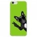 TPU0IPHONE7CHIENVVERT - Coque souple pour Apple iPhone 7 avec impression Motifs chien à lunettes sur fond vert