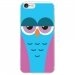 TPU0IPHONE7CHOUETTE4 - Coque souple pour Apple iPhone 7 avec impression Motifs chouette endormie bleue et rose